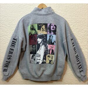 Taylor Swift The Eras Tour Exclusive Merch Gray Quarter Zip Sweater Sz S